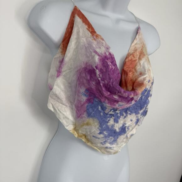 Sky to Moon String Halter Crop Top Women size Large Watercolor NEW - Picture 5 of 14